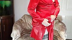 Sexy tv de cetim líquido, vestido vermelho super sedoso.