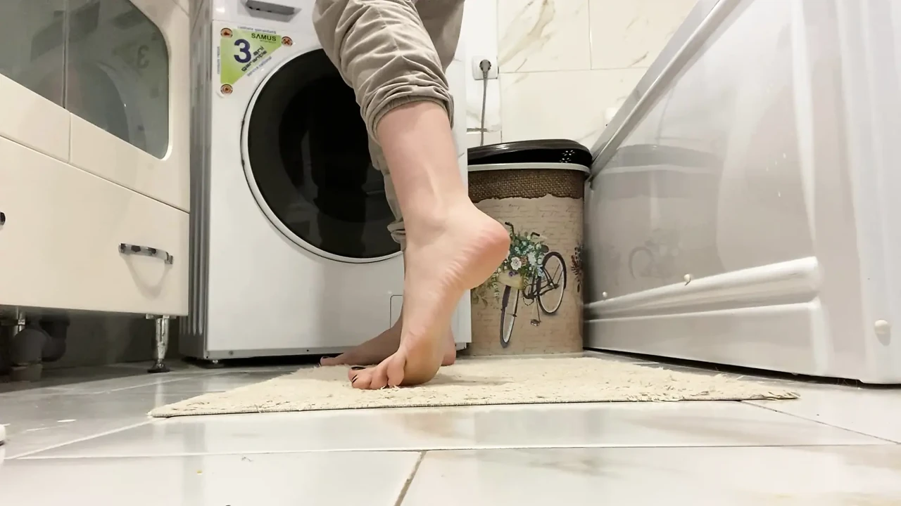walking around in bare feet