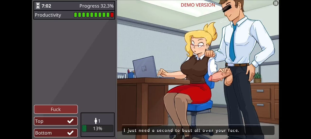 Girl with big boobs and big ass takes monster cock - barely working gameplay