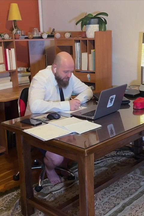 I Get Sucked While I'm on Video with My Colleagues