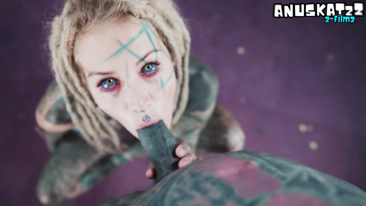 Tattooed Pierced Alt Girl Sloppy BJ and Anal Fuck
