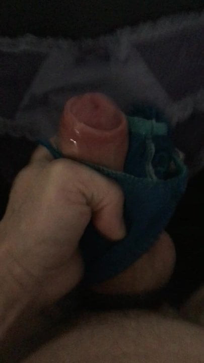 Wanking into panties