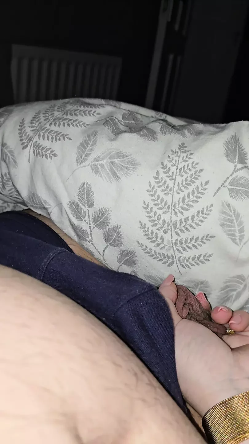 Step mom touches step son big balls like a new job