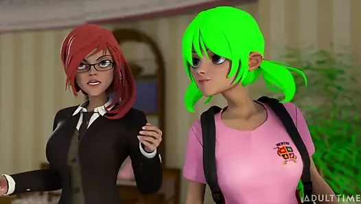 Hentai seks koleji bölüm 6 - üniversite öğrencisi üvey babasının yarağı üzerinde cinsel yeteneklerini gösteriyor
