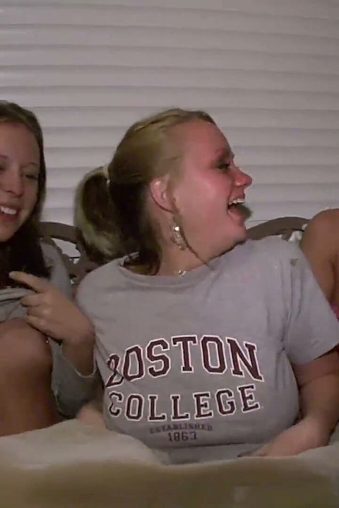 Home video catches party girls showing tits