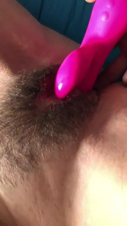 Hairy pussy play with toys