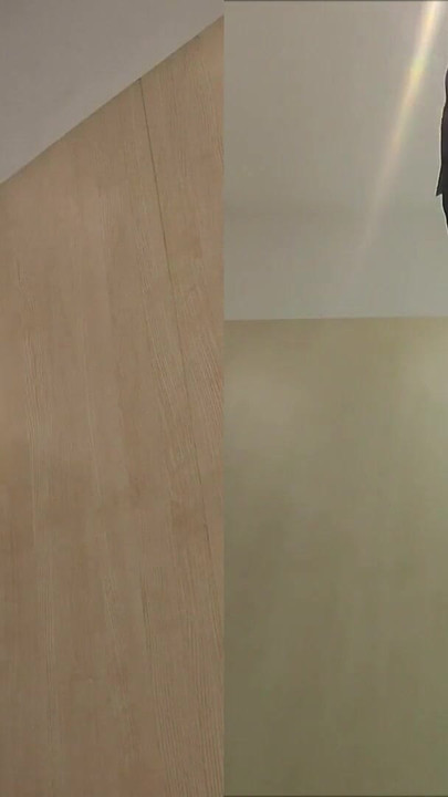 Key moment from "Young blonde without panties shows boobs. Trying on transparent clothes"
