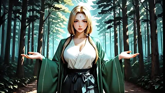 Tsunade Jiraiya Wild Sex In Forest And Onsen Blowjob Deep Big Breasts Blonde Ninja Tsunade Sucking Cock Hard Anal Onsen Water Calie