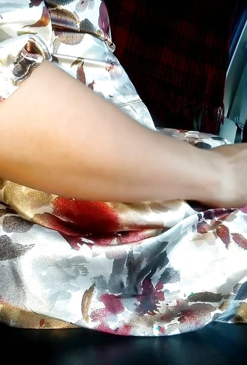 Satin Flower Dress Masturbation