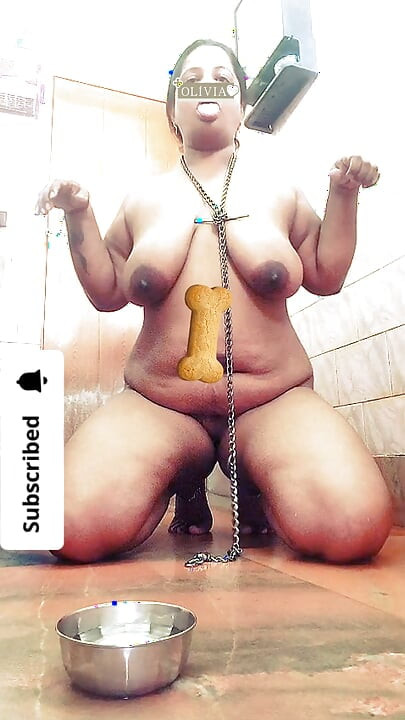 Indian Slut Slave Olivia Solo Training 1 MILF Housewife sniffing and licking her own piss body show her pet training to Master