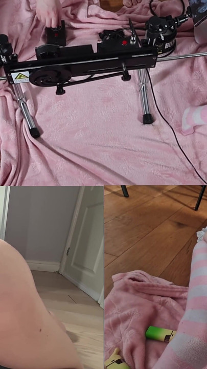 Compartilhando Máquina De Foda Dupla Lateral Com Brinquedos Enormes