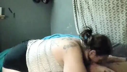 Milf makes him squirm with pleasure !!!!