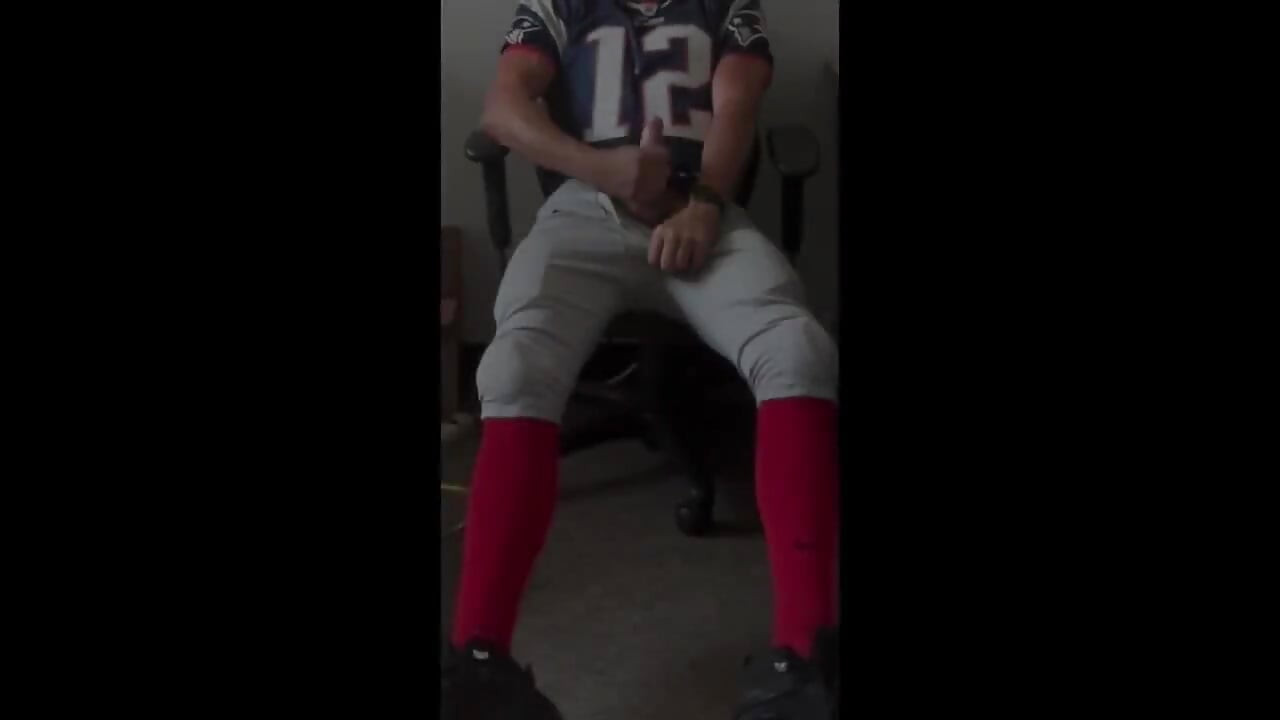 Jockdad87 Jerks and Shoots a Load in His Football Uniform