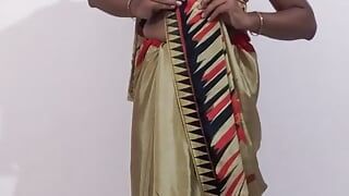 Travesti dans un sari