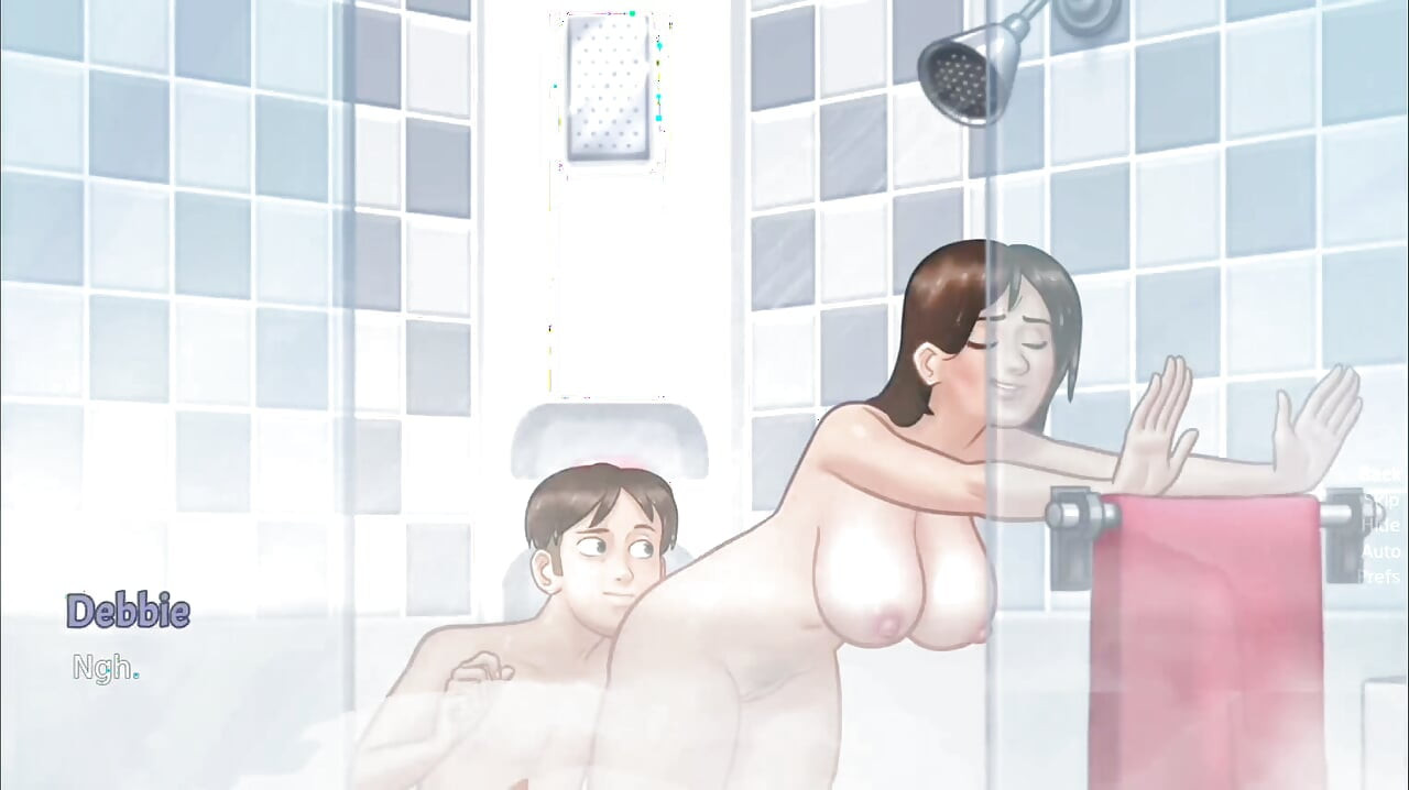 アノンがデビーのアナルを舐めてシャワーの中で巨乳を揉みしぶる - サマータイムサガ ゲームプレイ パート3