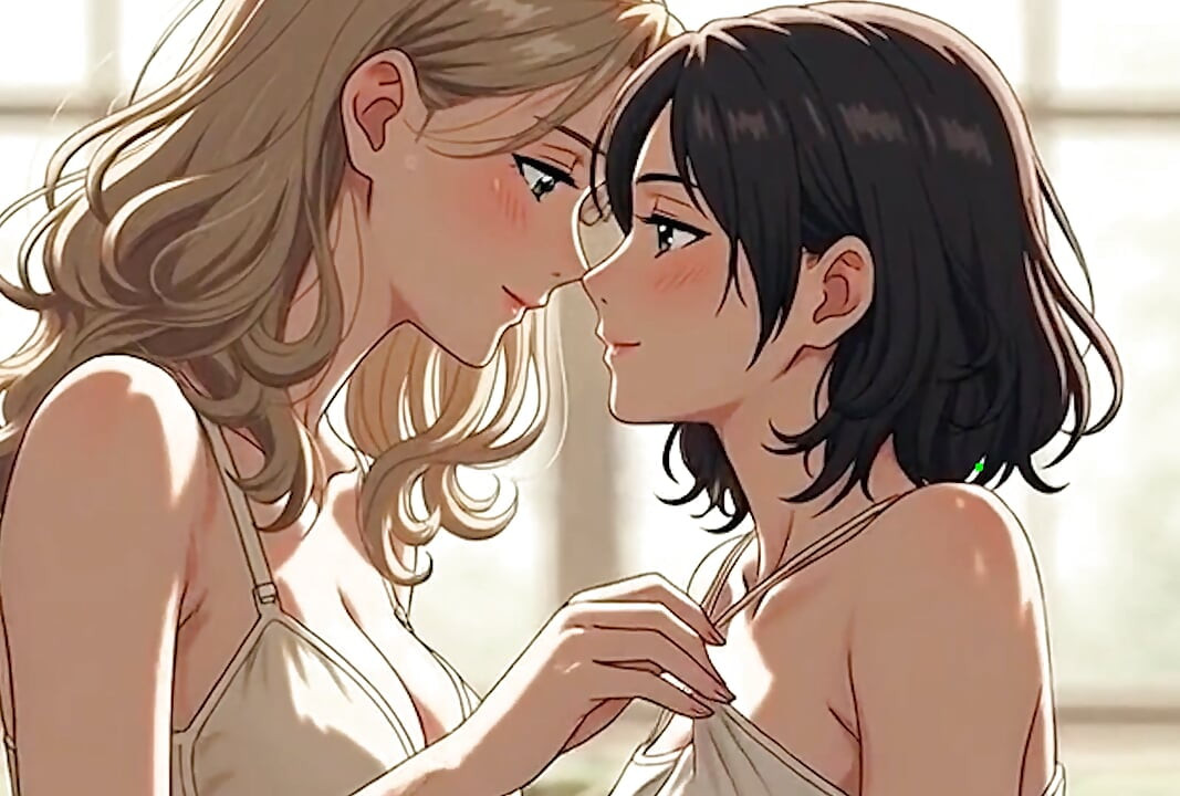 AI Generated Cartoon content, Uncensored video of 18 Year old Anime Girl, Kissing Orgasm of Mature Women