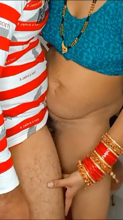 Indian desi aunty in kitchen our husband standing sex with cumshot sex | Clip 1
