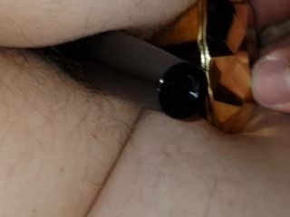 Toy playing hairy wife pussy and ass