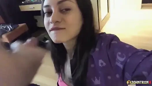 Johntronx - Brunette Sweetie Sucks My Cock and Eats My Cum in POV