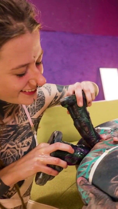Tattooed Alt Girls Go Wild with Massive Toys | Clip 1