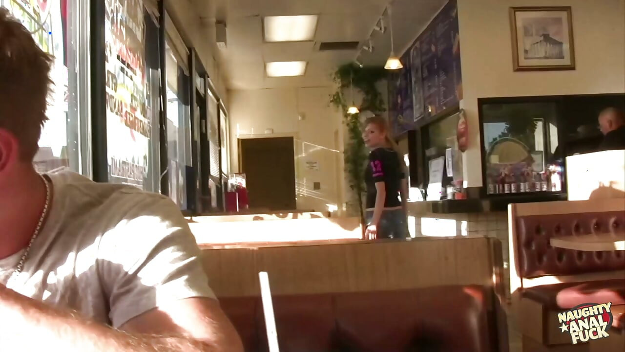 A blonde engages in oral sex in the toilet and then has intense anal intercourse.