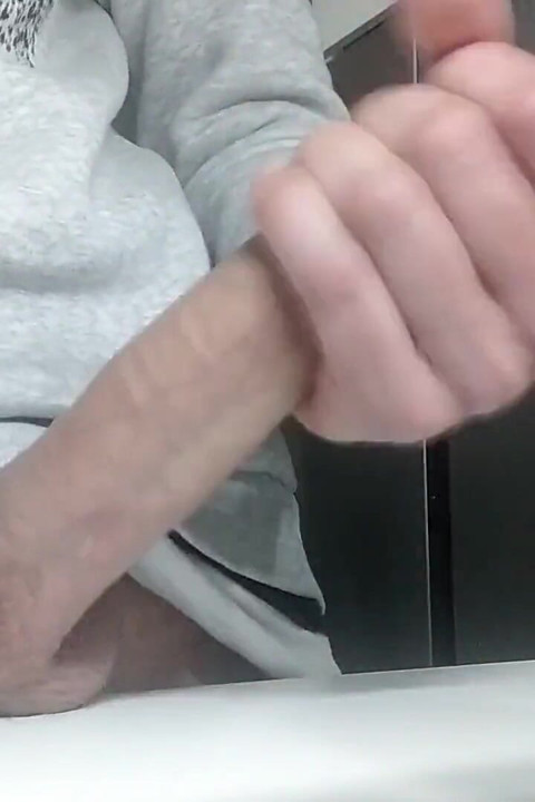 Huge Cock Unloads Cumshot After 1 Week, Plays with Thick Cum