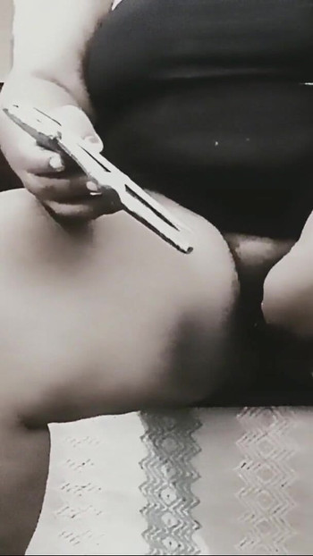 Captivating moment from "Auntie on the couch without panties"