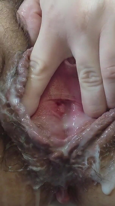 Hands & Creamy Vibrator Masturbation - White Stockings | Clip 3