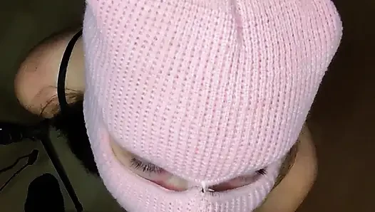 hot brunette blows and rides big stiff cock until he cums all over her pussy