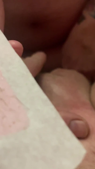 Powerful moment from "Waxing Pubic area and Cock and Balls, part 1"