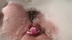 Release from chastity and small dick handjob