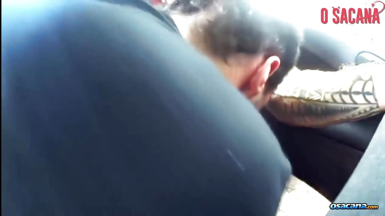 He Sucked in the Car and Took Cum From His Big Cock