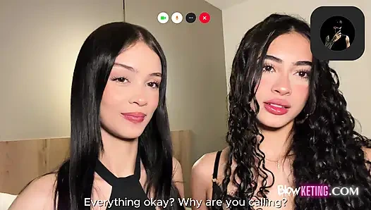 THE VIDEO CALL ENDS IN THREESOME! DEEP DOUBLE FUCK... DELICIOUS CUMSHOT