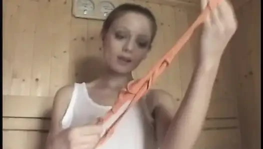 Naughty Babe Kyra Tyelar Plays with Dildo in Hot Sauna and Get Fucked in Cold Shower
