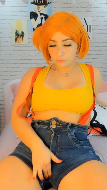 Spectacular moment from "ASMR INTENSE HANDS FREE ORGASM Misty from pokemon cosplay making you cum without using the hands,"