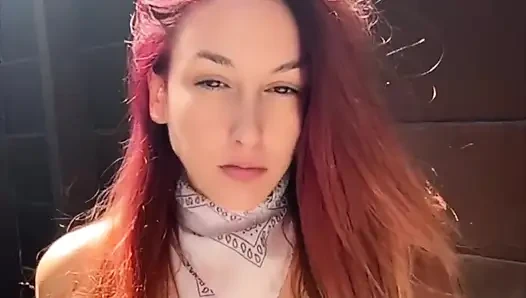 Artemisia Love Blowing Bubbles Outdoor and Smoking a Cigarette
