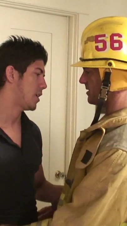 Slender Stud Wants Anal From Muscle Daddy Firefighter | Clip 1