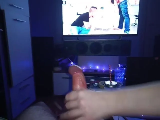 Girlfriend jerks my hard cock