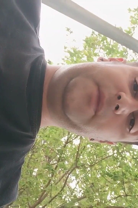 Smoking Outdoor and Showing Balls and Soft Uncut Cock