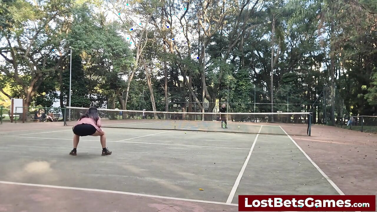 Rafaela and Igor Are Taking Their Strip Tennis Match Outside