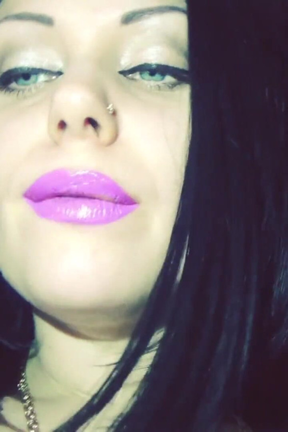Purple glossy lips