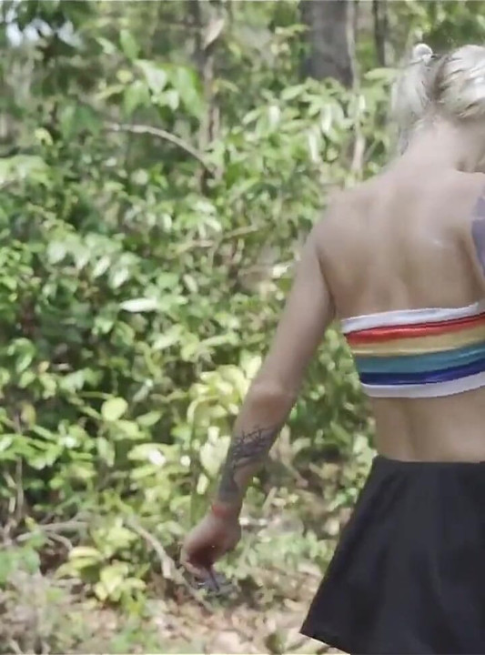 Juicy Blowjob in the Woods From Hot Blonde with Cum in Mouth!