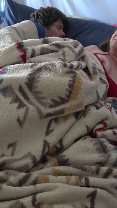 Stepson gets up with stepmom in the bed and fucks the wrong hole | Clip 1