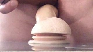 Double anal dildo stretching my ass!!!