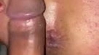 Slapping my pussy with a hard big dick