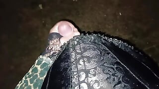 MistressLeo seducing and pegging her sissy slut outdoor while dogging