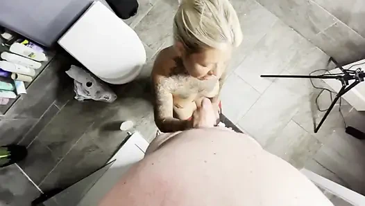 Bathroom BJ & Cum Swallow