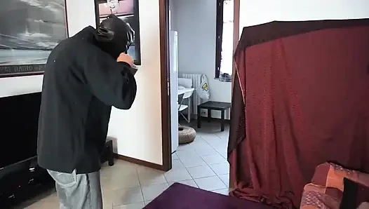 Crazy femdom girl punishing hard her male slave