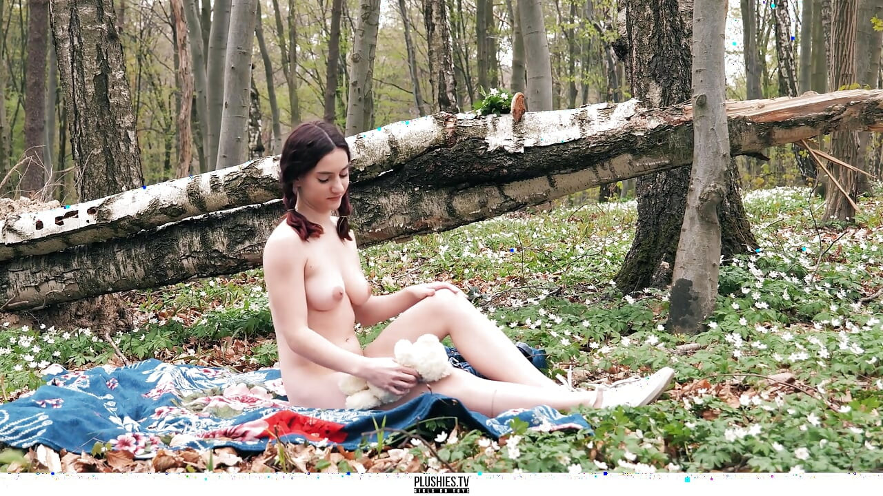 Meggy forest nymph, glass dildo in vagina and teddy bear
