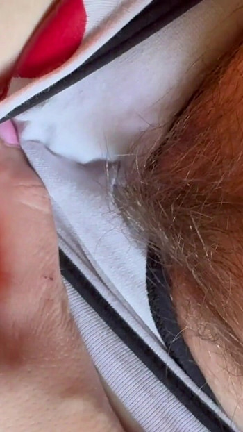 Stunning moment from "Big foot cute panties and hairy bush"